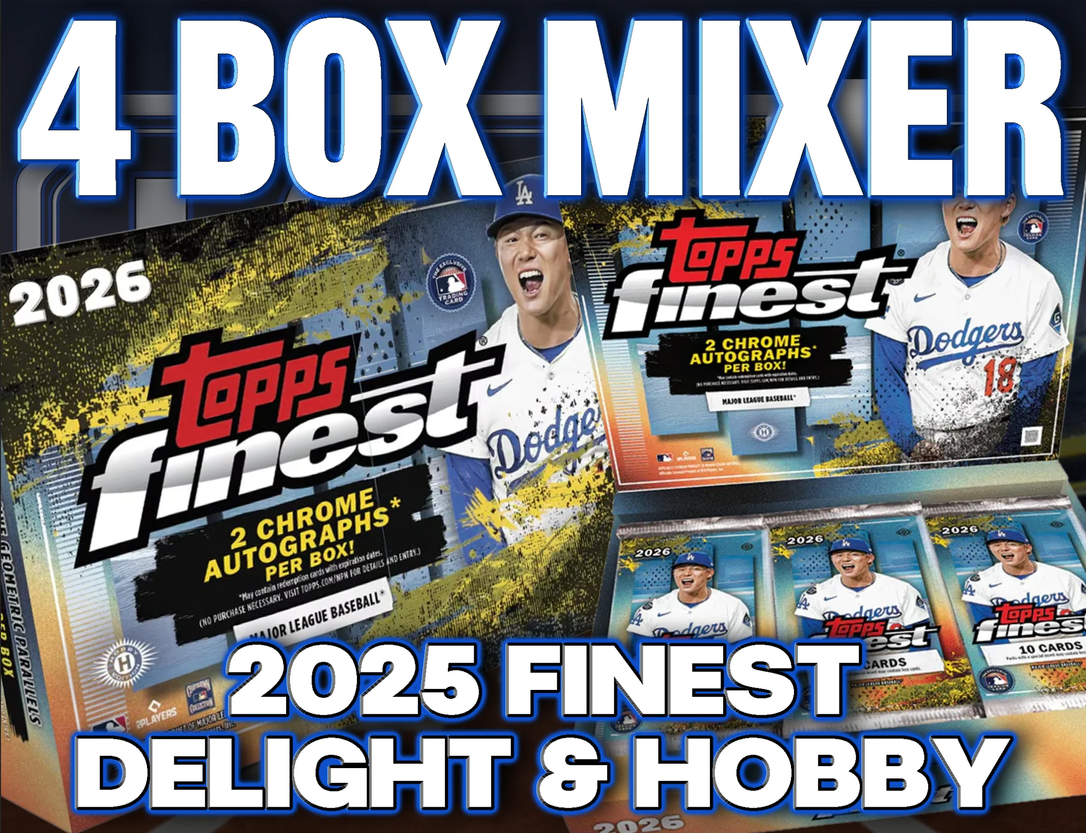 2026 Topps Finest Baseball Delight & Hobby 4 Box Mixer #2 - RANDOM TEAMS